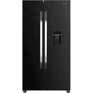 Fram Koelvriescombinatie met Waterdispenser Full No Frost - Amerikaanse Koelkast 439 Liter - LED-display met Touch-bediening - 5 Jaar Garantie - Zwart