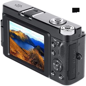Digitale camera met 48 MP, HD 1080p, 16x zoom, flip-screen, 32GB geheugenkaart