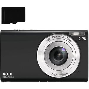 Digitale camera 48MP 2,7K FHD 16x digitale zoom, webcam, autofocus