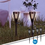 Solar priklamp norah met vlameffect - set van 4 stuks