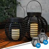 Solar Tuinverlichting - Lantaarn 'Basket' - Small & Medium - Warm Wit Licht