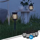 Solarlamp palermo met warm wit licht - tafellamp, priklamp en hanglamp in 1 - set van 8