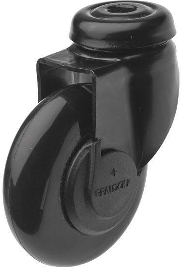 Efalock - Clic Tec - Zwenkwiel - Zwart - 4 Stuks