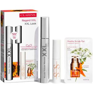 Clarins Mascara Wonder Volume XXL Set met 01 Extreme & SOS Serum Mascara