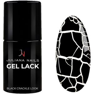 Juliana Nails - Gel Lack - Zwart - 6 ml - Black Crackle Look