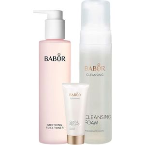 BABOR - CLEANSING - Gezichtscleansers - 200 ml Reinigingsschuim - 200 ml Rose Toning Essence - 50 ml Gentle Peeling