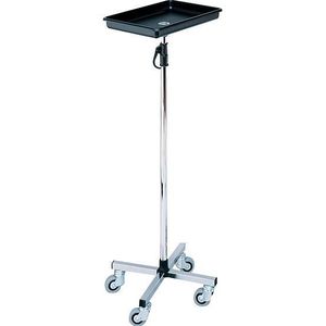 Efalock - Cabinenboy - Zwart - Kunststof Dienblad - Hoogte Verstelbaar - Verchroomd Onderstel