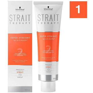Schwarzkopf Professional Strait Therapy Strait Cream 1 - voor normaal onbehandeld tot licht poreus haar, 300 ml