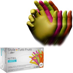 AMPri - Stijl Tutti Frutti - Nitril Handschoenen - Gemengde Kleuren - 240 mm - 96 Stuks