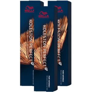 Wella Koleston Perfect ME+ Pure Naturals Set van 3 5/0 Lichtbruin 3 x 60 ml