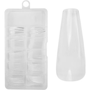 Juliana Nails Geen vijl - Druk-op Fullcover Tips duidelijk - Ballerina - lang 100 Stück