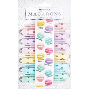 Efalock Macarons Combi vak clips assorti pastel, 6 x 2 stuks