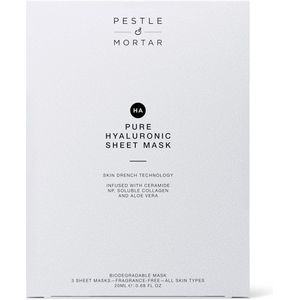 Pestle & Mortar Pure Hyaluronic Sheet Mask Pro Packung 3 Stück