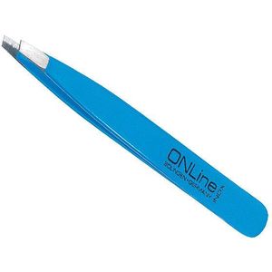 ONLine Pincet schuin INOX Blauw
