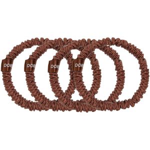 Dore & Rose Silk Scrunchie Set 4 Stück 1 cm Brown