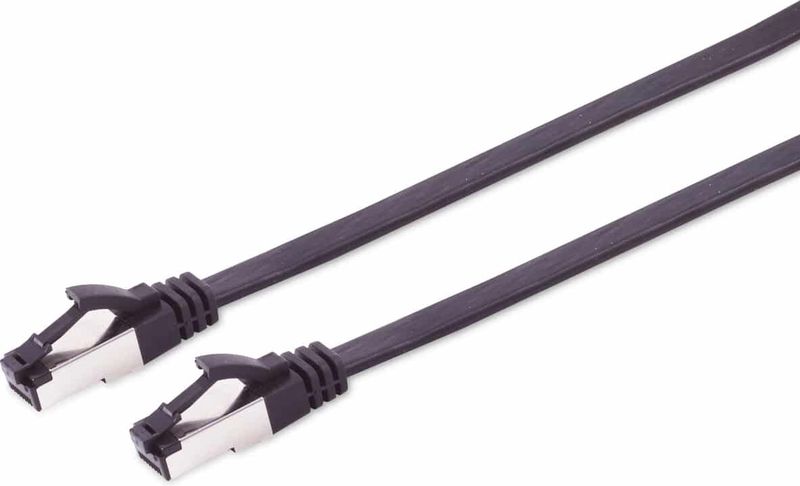 S-IMPULS CAT.8.1 Netzwerkkabel, flach, TPE, schwarz, 7,5 m