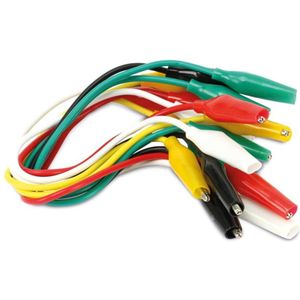 Messleitungen mit Krokodilklemmen, 0,5 mm², 27 mm, 300 mm, 10 Stück
