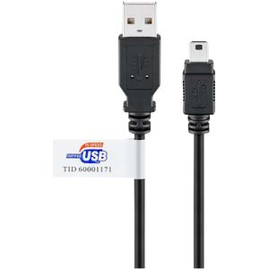 GOOBAY USB 2.0 Hi-Speed Kabel A/miniB 93902 1,8m schwarz Zertifikat
