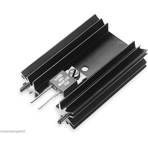 FISCHER ELEKTRONIK Kühlkörper, SK 104 25,4 STS, Leiterkartenkühlkörper , schwarz, Aluminium