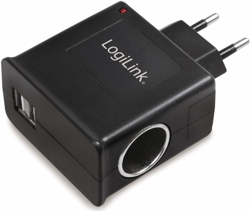 LOGILINK Stecker-Schaltnetzteil mit USB- und KFZ-Buchse