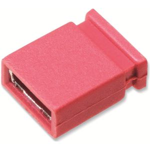 Kurzschlussbrücke / Jumper, rot, 2,54 mm, oben geschlossen, 2 Pol