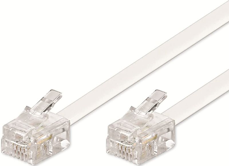 GOOBAY Telefon-Anschlusskabel, 6P4C, weiß, 3 m