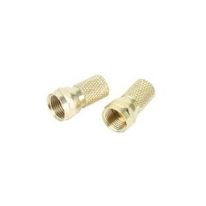 F-Stecker, 6,5 mm, Aufdrehmontage, 2 Stück