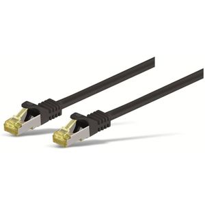 GOOBAY RJ45 Patchkabel S/FTP (PIMF), m. CAT.7 Rohkabel, schwarz, 1,5 m