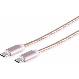 S-IMPULS USB2.0 Typ-C Kabel, Metall-Mantel, 1 m, rosegold