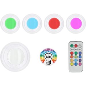 LED-Leuchten-Set, 5 Stück, 7 cm, Weiß/RGB, batteriebetrieben