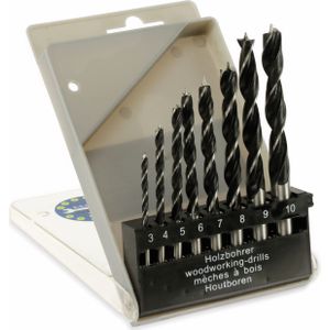 MASTERPROOF Holzbohrer-Satz in Kunststoffbox, 3...10 mm, 8-teilig