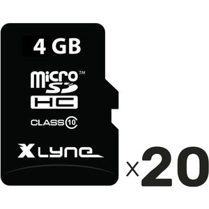 XLYNE MicroSD-Card 4GB Bulk Class 10 +SD-Adapter 20er Pack
