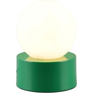 REALITY Tischleuchte Countess R59051015 grün, Glas weiß, E14