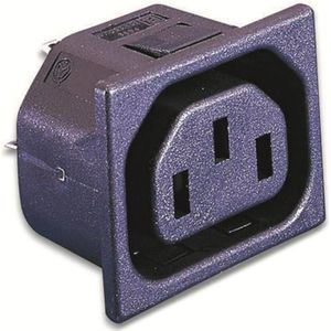 BULGIN PX0695/15/28, Kaltgeräte-Steckverbinder PX Buchse, vertikal, Gesamtpolzahl: 2+PE,10A,Schwarz