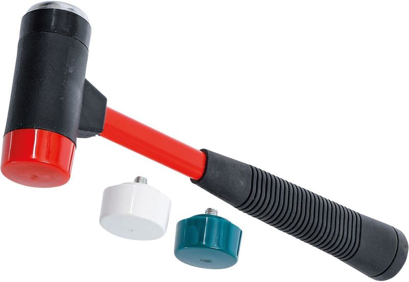 BGS TECHNIC Wechselkopf-Hammer-Satz, Ø 38 mm, Fiberglasstiel