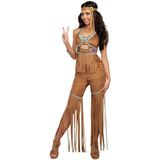 Carnaval Hippie Pak/Kostuum - Bruin - Maat XL - Carnaval