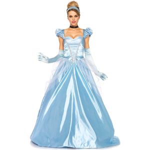 Carnaval Ball Jurk Assepoester - Blauw - Maat L - Carnaval
