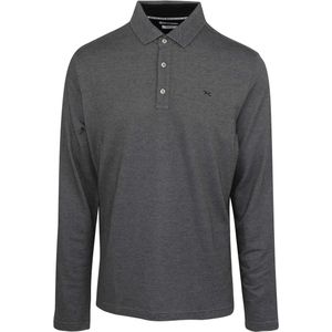 Brax Longsleeve Polo Melange Zwart