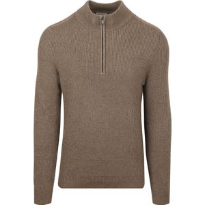 Suitable - Schipperstrui - Taupe - Half Zip - Heren - Slim-Fit