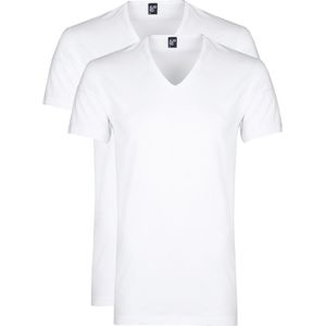 Alan Red Dean V-Hals T-Shirt Wit (2Pack)