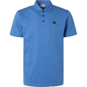 No Excess Poloshirt Slub Blauw