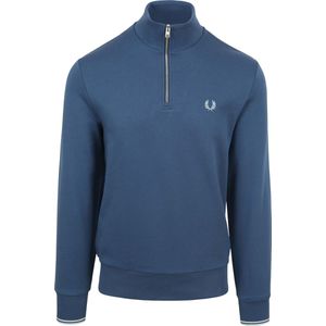 Fred Perry Half Zip Trui Mid Blauw