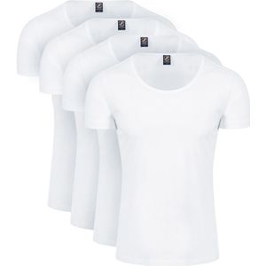 Suitable Otaru T-Shirt Brede Ronde Hals Wit 4-Pack