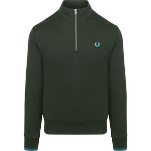 Fred Perry Half Zip Trui Donkergroen