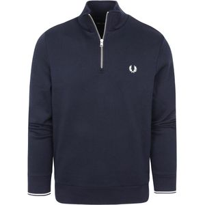 Fred Perry Half Zip Trui Navy Blauw