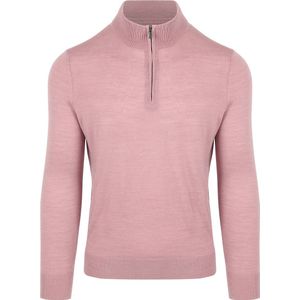 Suitable Merino Half Zip Trui Roze