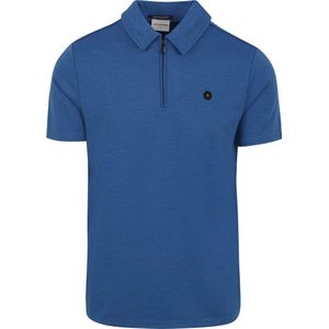 No Excess Poloshirt Half Zip Blauw