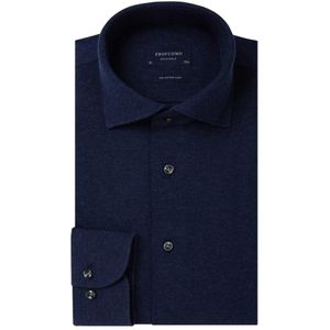 Profuomo Overhemd Knitted Donkerblauw
