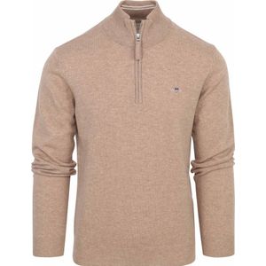 Gant Halfzip Wol Trui Logo Beige