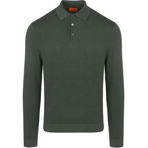 Suitable Compact Cotton Poloshirt Donkergroen